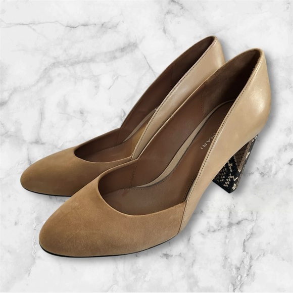 Elite Tahari Evon two tone snake print block heel pumps sz 40(EU) nwot - Picture 1 of 5